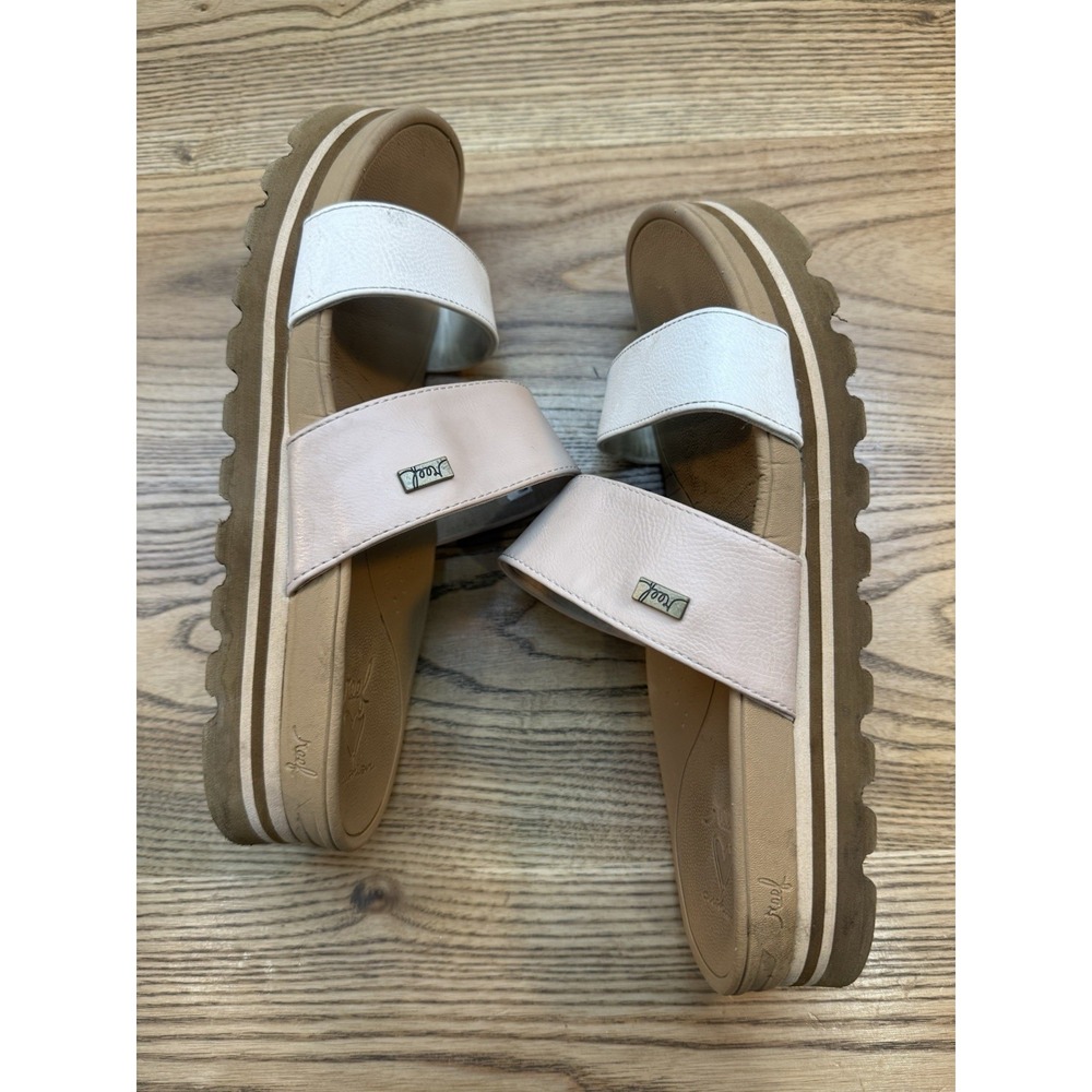 Reef Women Banded Horizon HI, Size 9 Women's Pink & White Slip on Cushion Comfy - Picture 6 of 10